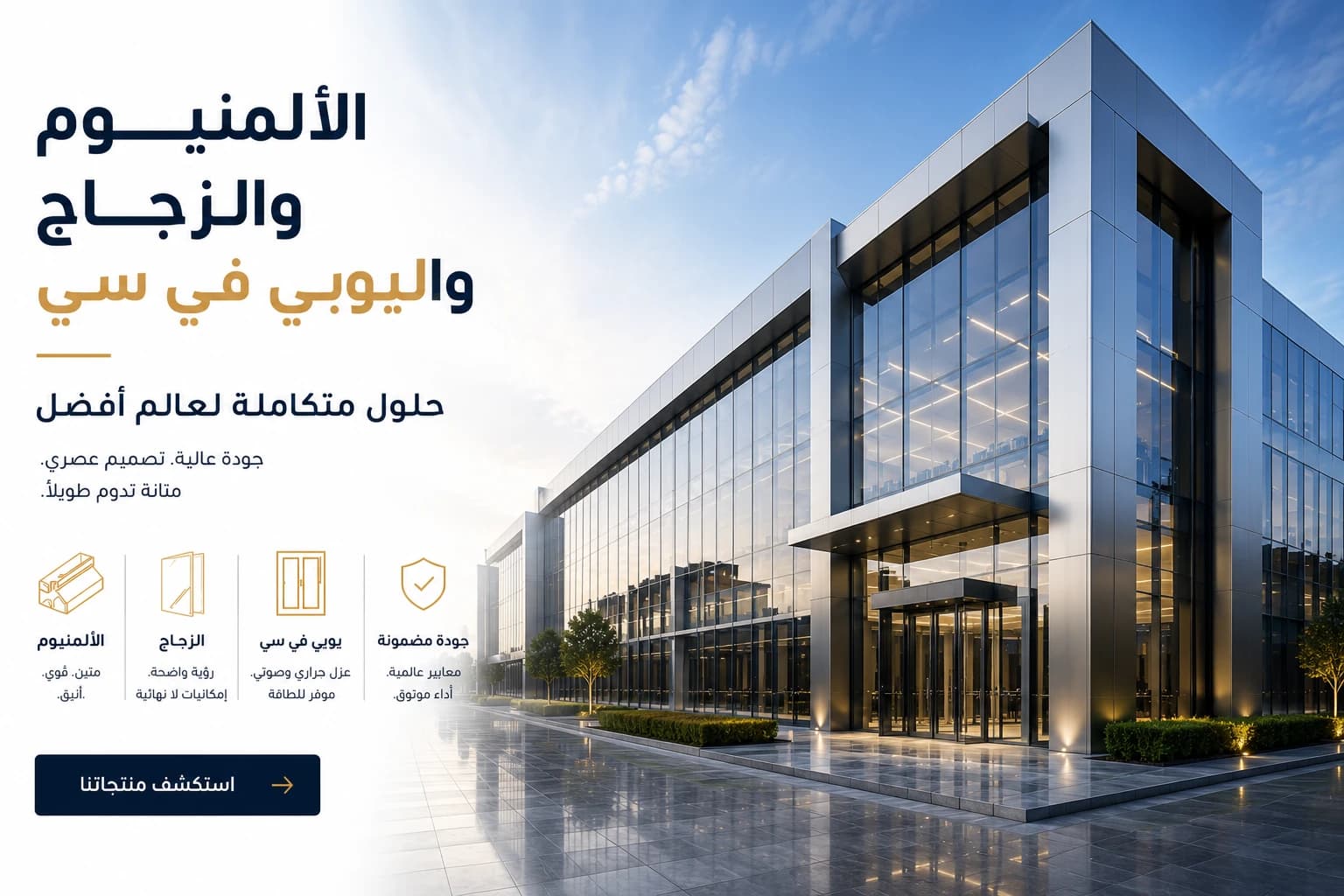 Golden Aluminium and Glass banner